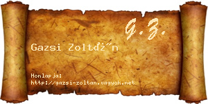Gazsi Zoltán névjegykártya